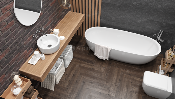 Кварцвиниловая плитка (Елочка) Alpine Floor PARQUET LIGHT Дуб Альферац ЕСО 13-22